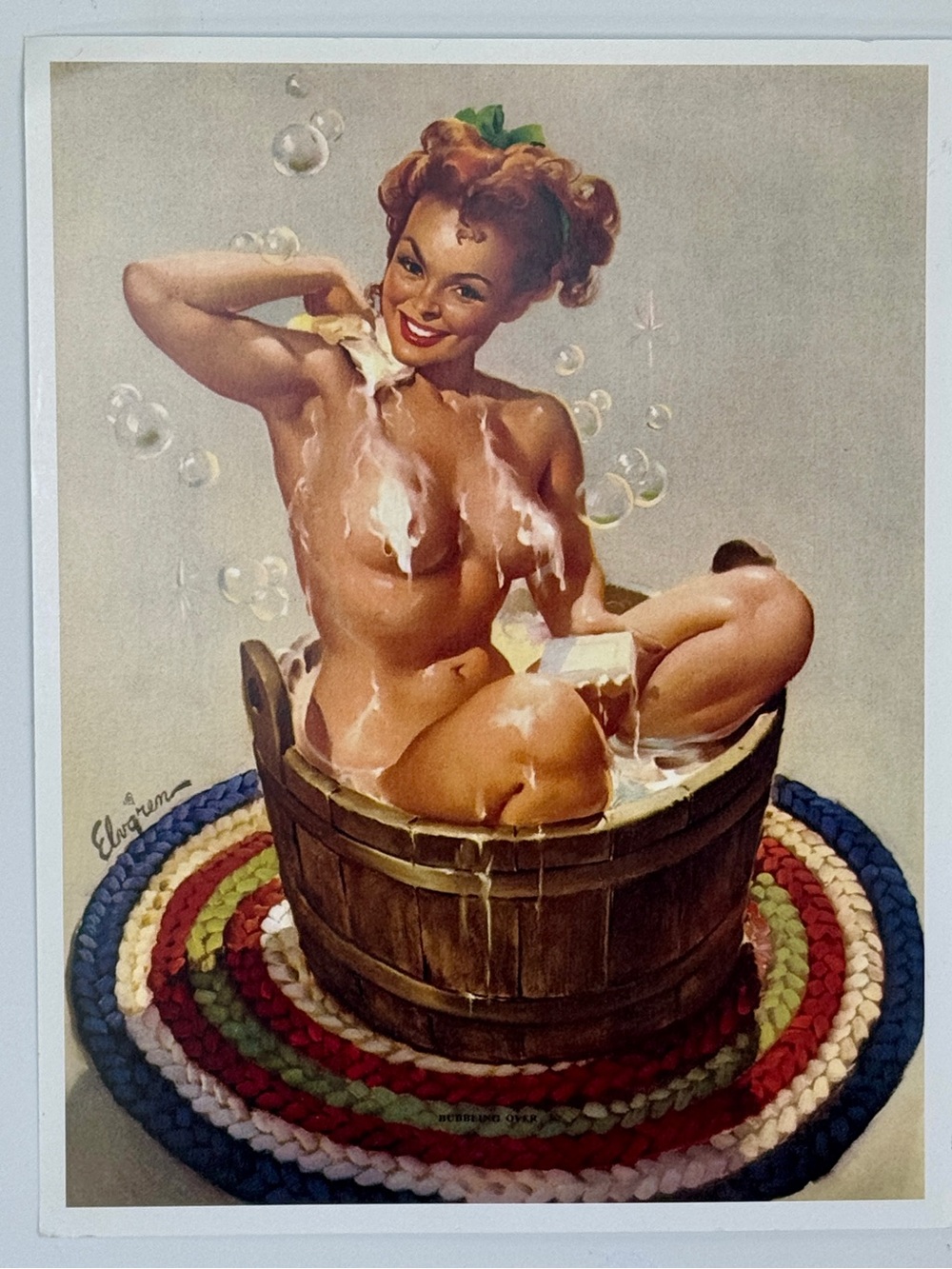 Classic Vintage Pin-Up Art Print Bath 1950s - Gil Elvgren - Picture 5 of 5